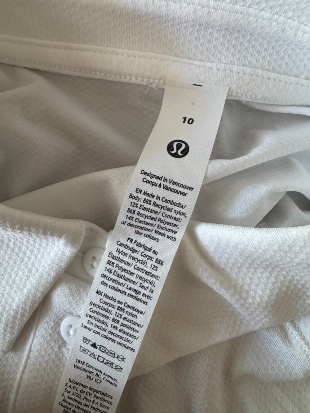 NWT LULULEMON $88 quick dry polo shirt-size 10 - Picture 4 of 4